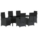 Have Spisebordssæt med pude 7 pcs Sort polyrattan