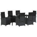 Have Spisebordssæt med pude 7 pcs Sort polyrattan