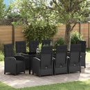 Have Spisebordssæt med pude 9 pcs Sort polyrattan