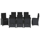 Have Spisebordssæt med pude 9 pcs Sort polyrattan