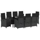 Have Spisebordssæt med pude 9 pcs Sort polyrattan