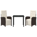 Have Spisebordssæt med pude 3 pcs Brun polyrattan