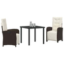 Have Spisebordssæt med pude 3 pcs Brun polyrattan