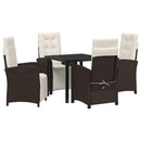 Have Spisebordssæt med pude 5 pcs Brun polyrattan