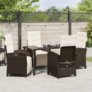 Have Spisebordssæt med pude 5 pcs Brun polyrattan