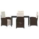 Have Spisebordssæt med pude 5 pcs Brun polyrattan