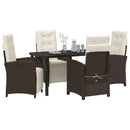 Have Spisebordssæt med pude 5 pcs Brun polyrattan