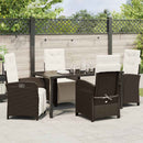 Have Spisebordssæt med pude 5 pcs Brun polyrattan