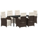 Have Spisebordssæt med pude 7 pcs Brun polyrattan