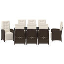 Have Spisebordssæt med pude 9 pcs Brun polyrattan
