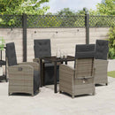 Have Spisebordssæt med pude 5 pcs Grå polyrattan