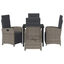 Have Spisebordssæt med pude 5 pcs Grå polyrattan