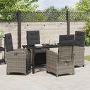 Have Spisebordssæt med pude 5 pcs Grå polyrattan
