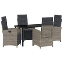 Have Spisebordssæt med pude 5 pcs Grå polyrattan