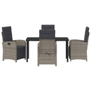 Have Spisebordssæt med pude 5 pcs Grå polyrattan