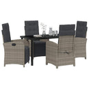 Have Spisebordssæt med pude 5 pcs Grå polyrattan