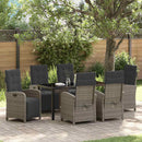 Have Spisebordssæt med pude 7 pcs Grå polyrattan