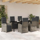 Have Spisebordssæt med pude 7 pcs Grå polyrattan