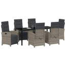 Have Spisebordssæt med pude 7 pcs Grå polyrattan