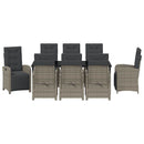 Have Spisebordssæt med pude 9 pcs Grå polyrattan