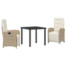 Have Spisebordssæt med pude 3 pcs Beige polyrattan
