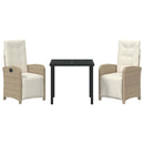 Have Spisebordssæt med pude 3 pcs Beige polyrattan