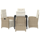 Have Spisebordssæt med pude 5 pcs Beige polyrattan