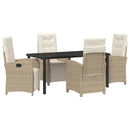 Have Spisebordssæt med pude 5 pcs Beige polyrattan