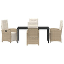 Have Spisebordssæt med pude 5 pcs Beige polyrattan