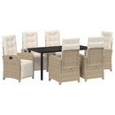 Have Spisebordssæt med pude 7 pcs Beige polyrattan