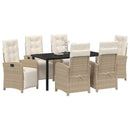 Have Spisebordssæt med pude 7 pcs Beige polyrattan