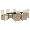 Have Spisebordssæt med pude 7 pcs Beige polyrattan