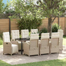 Have Spisebordssæt med pude 9 pcs Beige polyrattan