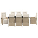 Have Spisebordssæt med pude 9 pcs Beige polyrattan