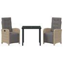 Have Spisebordssæt med pude 3 pcs Beige polyrattan