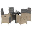 Have Spisebordssæt med pude 5 pcs Beige polyrattan