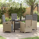 Have Spisebordssæt med pude 5 pcs Beige polyrattan