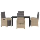 Have Spisebordssæt med pude 5 pcs Beige polyrattan