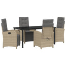 Have Spisebordssæt med pude 5 pcs Beige polyrattan