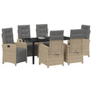 Have Spisebordssæt med pude 7 pcs Beige polyrattan