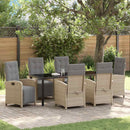 Have Spisebordssæt med pude 7 pcs Beige polyrattan