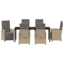 Have Spisebordssæt med pude 7 pcs Beige polyrattan