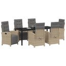 Have Spisebordssæt med pude 7 pcs Beige polyrattan