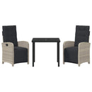 Have Spisebordssæt med pude 3 pcs Lysegrå polyrattan