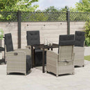 Have Spisebordssæt med pude 5 pcs Lysegrå polyrattan
