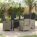 Have Spisebordssæt med pude 5 pcs Lysegrå polyrattan