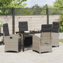 Have Spisebordssæt med pude 5 pcs Lysegrå polyrattan