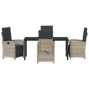 Have Spisebordssæt med pude 5 pcs Lysegrå polyrattan