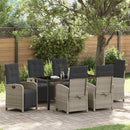 Have Spisebordssæt med pude 7 pcs Lysegrå polyrattan