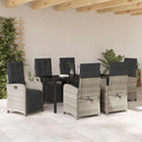 Have Spisebordssæt med pude 7 pcs Lysegrå polyrattan